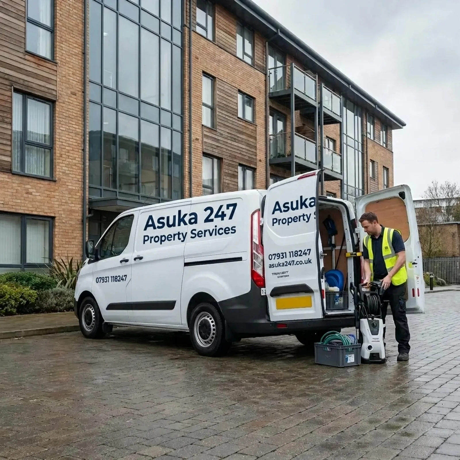 Asuka247 cleaning van serving the Thames Valley